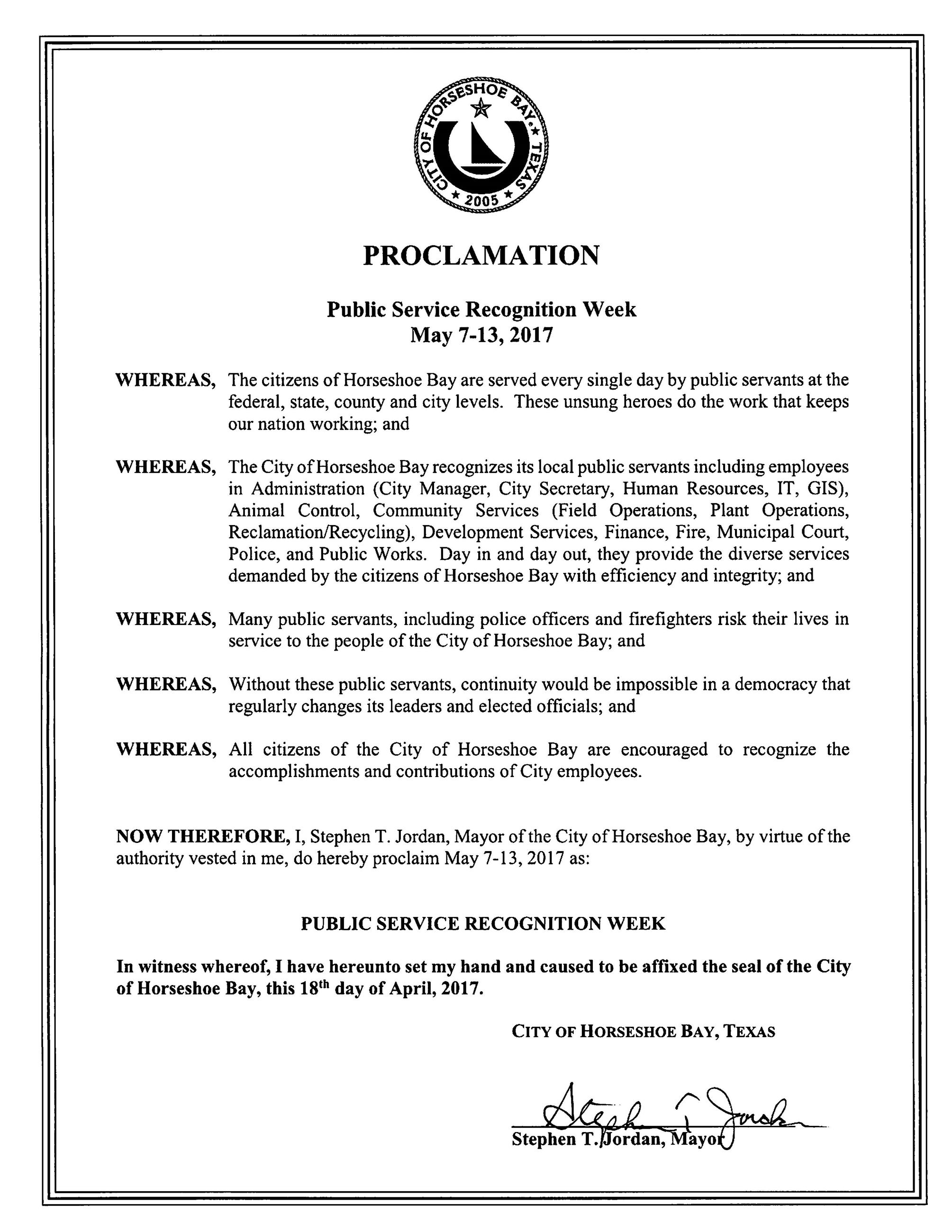 2017 May 7-13 Public Service Recognition Week 04.18.2017